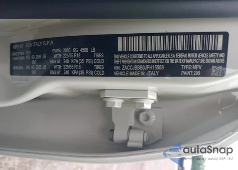 2018 Jeep Renegade Altitude 4X4 из США, поврежденный, VIN ZACCJBBB0JPH15568